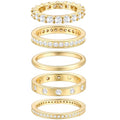 Gold Rings for Women Non Tarnish, 14k Gold Plated Dainty Stacking Cubic Zirconia Thumb Rings, Gold Knuckle Women Rings Set Jewelry Size 5-10 - color: gold-1