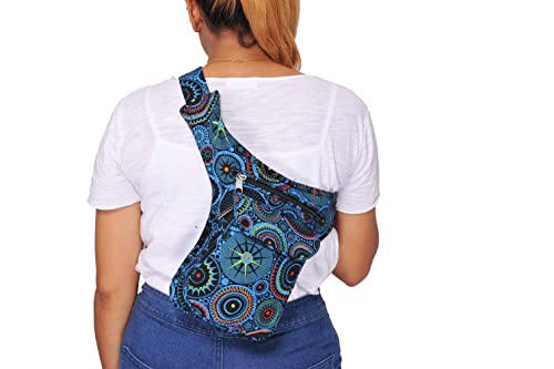 The Collection Royal Handmade Festival Waistpack Boho Hippie Waist Bag Hip Bum Running Belt Fanny Pack Travel Utility Belt (Black-Turq) - color: Black-Turq