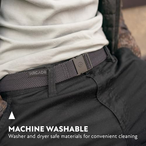 Arcade The Original Slim Unisex Adventure Belt, Narrow Width Elastic Stretch Webbing, Micro Adjust Buckle - color: Ranger Slim - Midnighter Black - Recycled