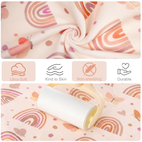Basumee Microfiber Hair Towel Wrap for Kids 2 Pack Rapid Drying Hair Towel with Button Hair Turbans for Wet Hair Wraps Head Towel Wrap for Women and Girls - color: Brown Pink Rainbow