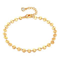 Dremmy Studios Gold Bracelet for Women 18K Gold Plated Dainty Paperclip Cubic Zirconia Disc Coin Star Cable Satellite Bead Pearl Simple Boho Minimalist Stacking Layered Link Jewelry Gift - color: Coin A
