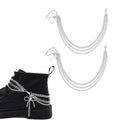 Nojess 2Pcs Punk Goth Shoe Chains Skull Boot chains Skeleton Hand Shoe Charms Shoes Sneakers Martin Boots Accessories Stuff - style: Bow Chain