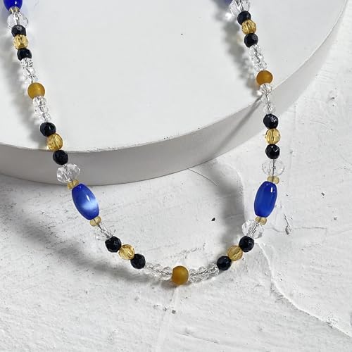 Women's Strand Necklaces 18 Inch Colorful Resin Stone Beaded Boho Necklace Hippie Jewelry for Women, Bohemian Layered Style Necklace with Gift Box for Wedding, Music Festival, Vacation, Date Night Jewelry