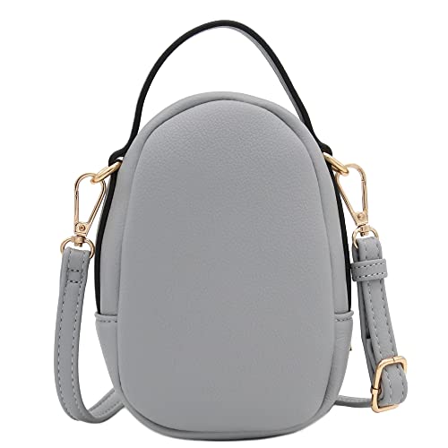 FashionPuzzle Two Compartment Mini Crossbody Bag | Two Compartment - color: Light Grey