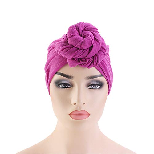 Qianmome Womens Big Flower Turban Beanie Elegant Cap Head Wrap Stretch Long Hair Scarf Headscarf - color: 4pieces-23-style 2