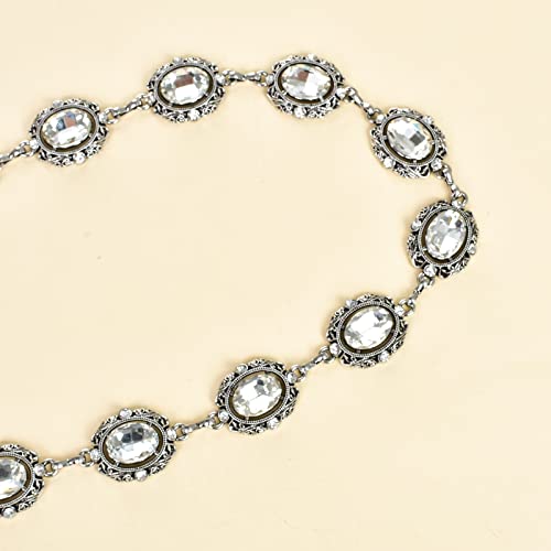 Luvatar Fashion Metal Waist Chain Belt Blouse Dress Sweater Chain Belt… - color: Silver-d1