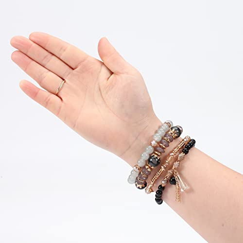 Bohemia Bracelets for Women Vintage Stackable Beads Bracelets Charm Stretch Beach Jewelry - color: Color 4