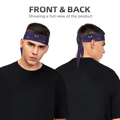 Sports Head Tie Westie Dogs Beach Summer Tropical Tie Sweatband Headband Men Women Elastic Bandana Adjustable Non-Slip Moisture Wicking for Running Football Yoga Workout Athletic Hair Ninja Head Band - color: Haunted Mansion