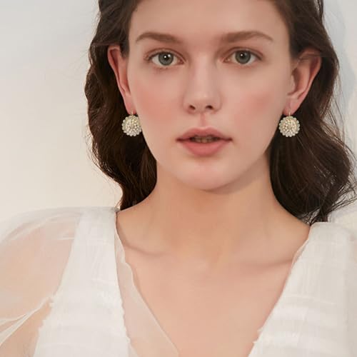 Bohemian Vintage Sliver Geometry Enamel Flower Lightweight Dangle Hoop Earrings Ethnic Handmade Circle Disc Teardrop Earrings For Women - color: White