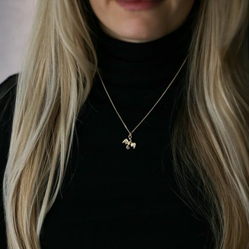 LLWOM Gold Necklace for Women-14k Gold Plated Infinity Necklace Star Of David Necklace Evil Eye Cross Pendants Heart Dainty Gold Necklace For Women - color: Gold, style: Dragon Necklace-1