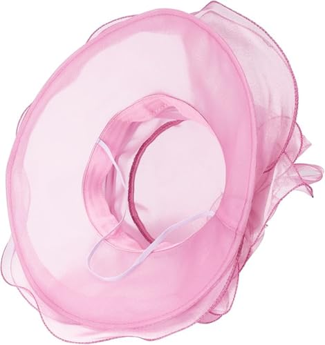ORIDOOR Women’s Organza Church Tea Party Wedding Fascinator Derby Hat Wide Brim Sun Hats - color: C2-light Pink