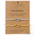 Matching Bracelets for Couple,Gold Silver Beaded Heart Couples Bracelets,Raomantic Relationship Promise Jewelry Gifts for Her - color: Heart