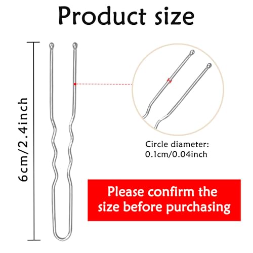 330 Count U Shaped Silver Hair Pins for Buns, YINGFENG 2.4inch Bun Pins Silver Hair Pins for Women with Storage Box for Updos French Twists - color: Silver(2.4Inch)