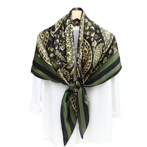 XL 43 Inch Extra Large Square Scarf Fashion Scarves Silk Feeling Hair Scarf Wrapping Scarfs Night Sleeping Headscarf - color: Ba1015