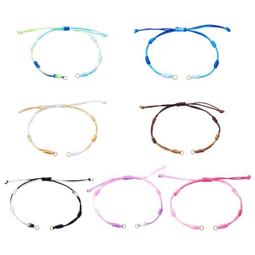 Adjustable Slider Bracelets Colorful Half Finished Bracelets Adjustable Beaded Bracelets DIY Friendship Bracelets for Women Jewelry Making Gifts Supplies - color: Light Colors