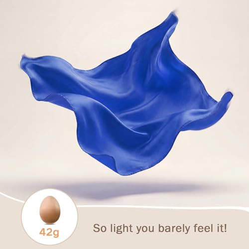 American Trends Women Silk Feeling Scarf Satin Head Scarves Square Wrap Neck Scarf Lightweight Silk Like Bandana - color: Z 2 Pack Blue