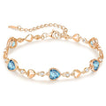 925 Sterling Silver Birthstone Heart Bracelet Jewelry Gift for Women | Rose Gold Plated Bracelets,Hypoallergenic,Adjustable Chain Personalized Anniversary Christmas Jewelry Gift for Mom Wife - color: Rose Gold-03-Mar
