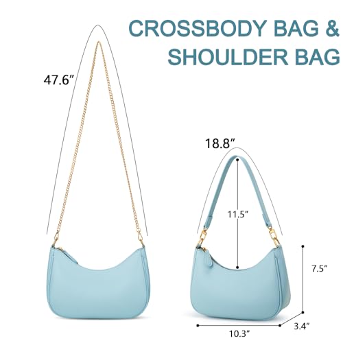 KKXIU Shoulder Bag for Women Cute Hobo Purses and Handbags Retro Clutch Underarm Purse | Cute - color: Light Blue