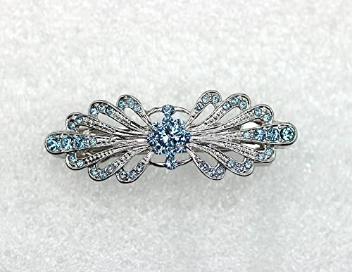 Faship Aqua Small Mini Floral Hair Barrette Clip - color: Aqua