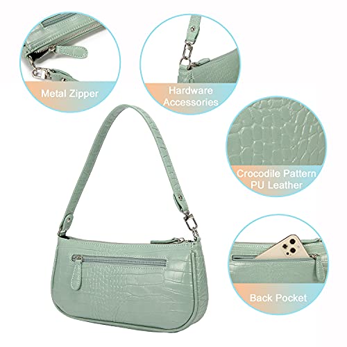 Loiral Small Purse for Women, Retro Classic Tote HandBag Shoulder Bags Clutch Purse - color: Light Green