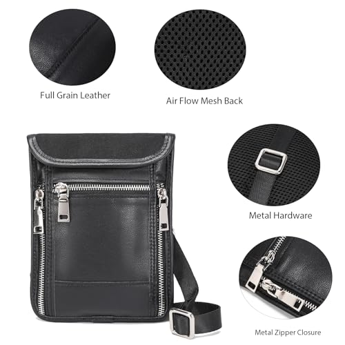 LANNSYNE Leather Travel Wallet, Neck Wallet Travel Pouch and Passport Holder for Men and Women Keep Valuables Safe - color: Black