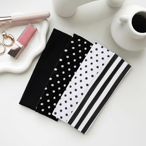 Huachi Polka Dot Headbands for Women Non Slip 16 Pack Elastic Sports Hair Bands for Women, Soft Cotton Cloth Headband for Workout Yoga Fashion Hair Accessories - color: Vintage Polka Dot Headbands