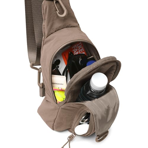 ODODOS Sling Bag with Adjustable Straps Crossbody Chest Bag Lightweight Backpack for Casual Traveling Hiking - color: Field