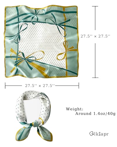 Satin Bandana Headscarf for Women Silky Hair Scarves for Fashion Lightweight - color: 13-green Spots