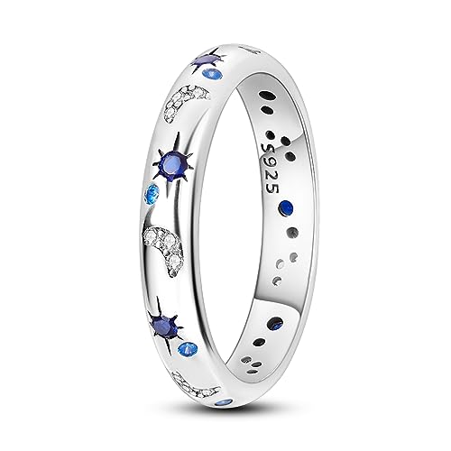 Hapour 925 Sterling Silver Ring for Women,Eternity Gorgeous Rings Stackable Rings for Women as Gifts Ring Size 4-11 - color: A