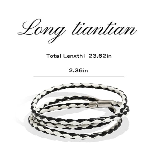 Long tiantian Boho Bracelets for Women Western Jewelry for Women Leather Wrap Bracelets Stackable Bangle Western Outfit for Women - color: pulsera para hombre(white)