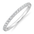PAVOI 14K Gold Plated Eternity Ring | Stackable Cubic Zirconia Gold Band Ring | Dainty Diamond-Inspired Womens Wedding Jewelry - color: White Gold, size: 9