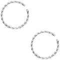 Forbidden Body Jewelry Nose Rings Set Surgical Steel Braided Hoops for Pierced and Fake Nose and Cartilage Piercings 14G-20G - style: 18g 10mm Silver Tone (2pcs)