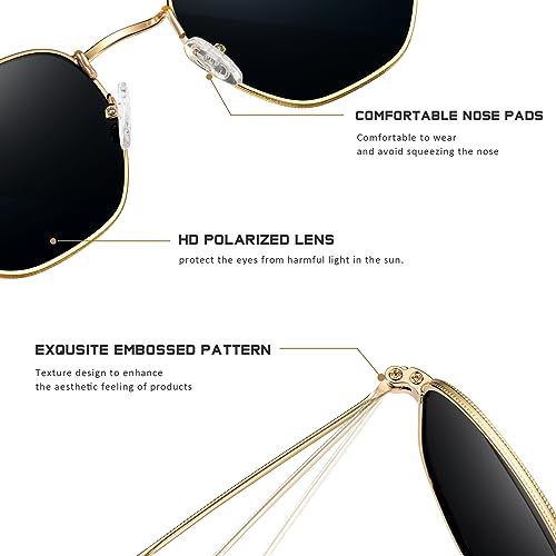 Polarized Sunglasses for Womens Men Trendy Square Hexagonal Flat Mirrored Sun Glasses UV Protection - color: A04-leopard/Brown/Leopard
