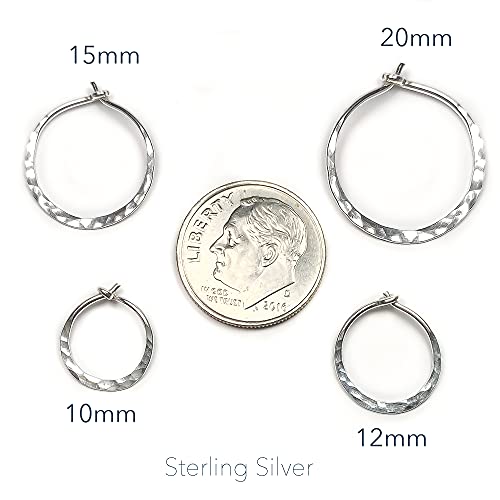 Hoop Earrings for Women, 14K Rose Gold FIlled, 20mm, Hammered Texture, Hoop Earrings Hypoallergenic Sensitive Ears, Hoop Earrings Set, Rose Gold Earrings Nickel Free - size: 10mm