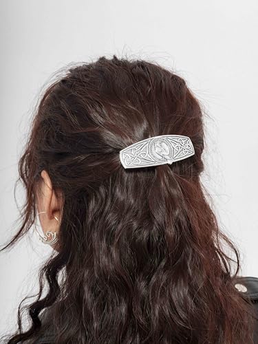 HAQUIL Vintage Crow Rectangular Hairclip, Hair Barrette, Viking Celtic Knot Hair Clip Jewelry, Accessories Gift for Women - color: 1