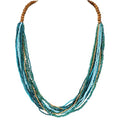 Coiris Chunky Statement Necklaces for Women Boho Multi Long Layered Strand Beaded Necklace for Women Handmade Crystal Beach Jewelry Gift - color: Green