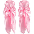 SATINIOR 35 Inch Silky Head Scarf 2 Pcs Large Square Neck Scarf Sleeping Hair Wrapping Satin Bandana for Women - color: Pink, style: Classic