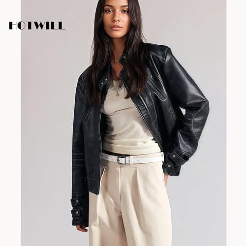 HOTWILL 4 Pack Women Skinny Belts for Jeans Dress Thin Waist Belt for Ladies - color: Silver Buckle a Black Beige Brown White, size: Small
