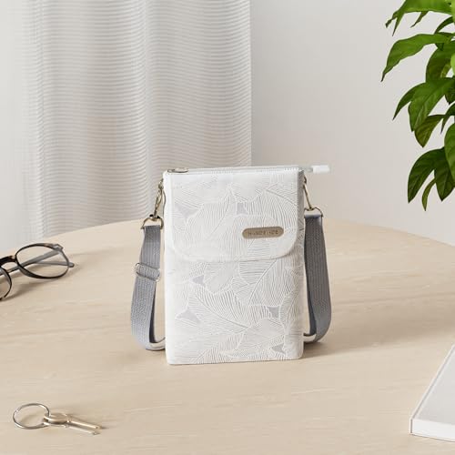 Roomy Cell Phone Purse Wallet Canvas Small Crossbody Purse Bags with Shoulder Strap For Women teen girlsl | Roomy - color: Gray