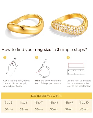 KSF 2Pcs / 3Pcs / 4Pcs Stackable Rings for Women, Gold and Silver Plated Stack Ring Set for Everyday Wear, Gift for Her - color: Multicolor-gold2pcs