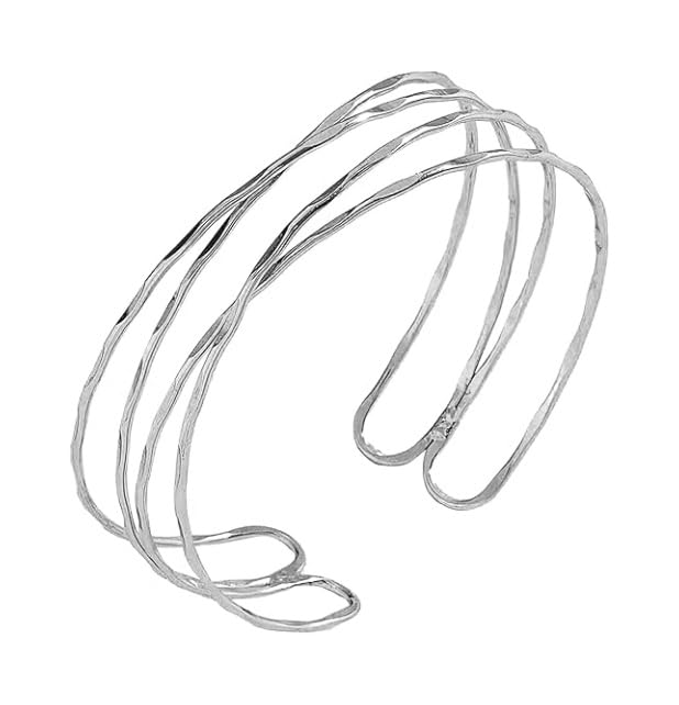 Dainty Arm Cuff Bracelet for Women Gold/Silver Adjustable Upper Arm Cuff Layered Bangle Bracelet Open Knot Bracelet Summer Beach Charm Fashion Jewelry - color: Silver Circle 2
