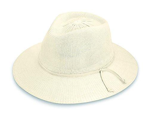 Wallaroo Hat Company Women's Victoria Fedora – UPF 50+ UV Protection, Wide Brim, Packable & Adjustable Sun Hat - color: Natural, size: Medium