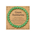Gnamy Healing Crystal Bracelet for Women, Natural Stone Beaded Healing Crystal Bracelet Triple Protection Stress Relief Beads Jewelry Birthday Gifts Jewelry for Her - style: Green Aventurine