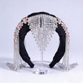 Luxury Crystal Rhinestone Headband,Bridal Wedding Hair Accessory Handmade Bohemian Style Hair Crown Wide Brimmed Headwear Ethnic Style Wedding Accessories for Anniversary Celebration Dance Party