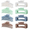 LuSeren 8 Pack Hair Clips for Women 4.3 Inch Large Hair Claw Clips for Women Thin Thick Curly Hair, Big Matte Banana Clips,Strong Hold jaw clips White Light Green Light Brown Light Gray - color: Multicolor2