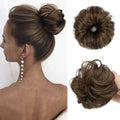 CJL HAIR 2PCs Small Cute Messy Bun Hair Piece for Thin Hair Women Mini Synthetic Curly Bun Scrunchies Updo Hairpieces Coffee Brown - color: 2PCS-Coffee Brown