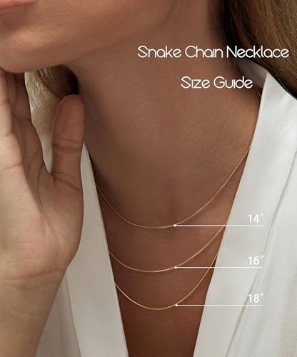 NECOCY 14K Gold Plated Necklaces for Women, Dainty Gold Herringbone Choker Necklace Thin Layered Snake Chain Jewelry for Gifts - color: 1.5MM 18"-GD Herringbone Necklace
