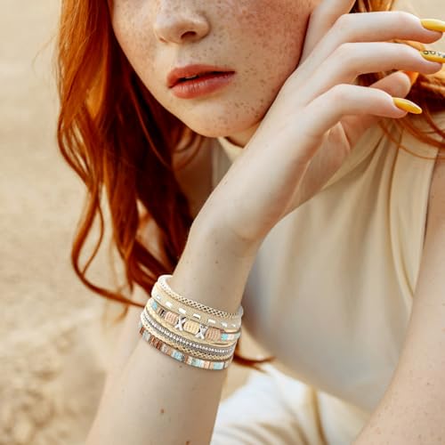 Fesciory Leopard Bracelet for Women, Boho Leather Wrap Multi-Layer Pearl Crystal Bracelet Bangle Jewelry - style: Bohemian