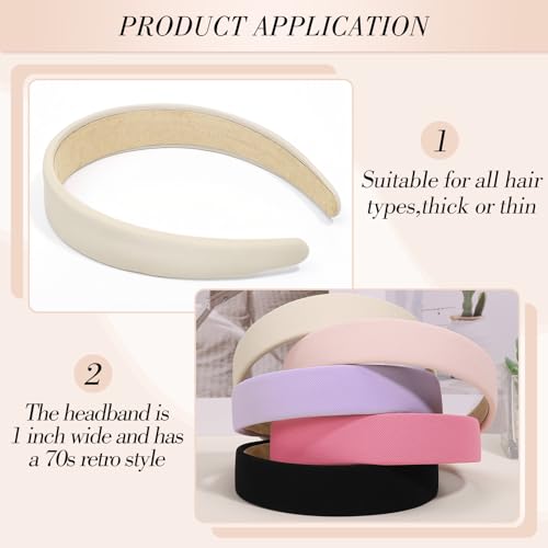 obeoby Cute Pink Headbands, 5Pcs Non Slip Wide Headband Hair Accessories Teen Girls Trendy Stuff Gifts - color: Pink Series