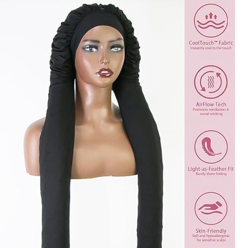 Bonnet for Braids, Braid Bonnets for Sleeping Women, Long Hair for Women, 2 in 1 Hair & Braids Protection - color: Black New